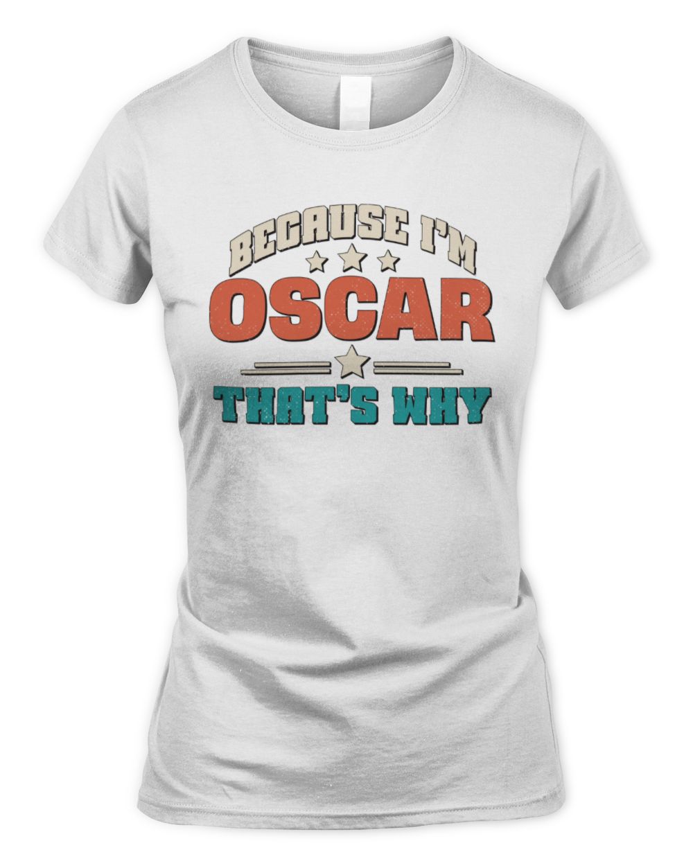 Because I'm Name That's Why Personalized Retro Shirt OSCAR-49 / Women's Standard T-Shirt / white