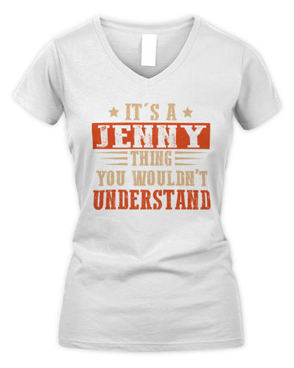 It's a Name Thing Personalized Funny Shirt JENNY M1-51 / Women's V-Neck T-Shirt / white