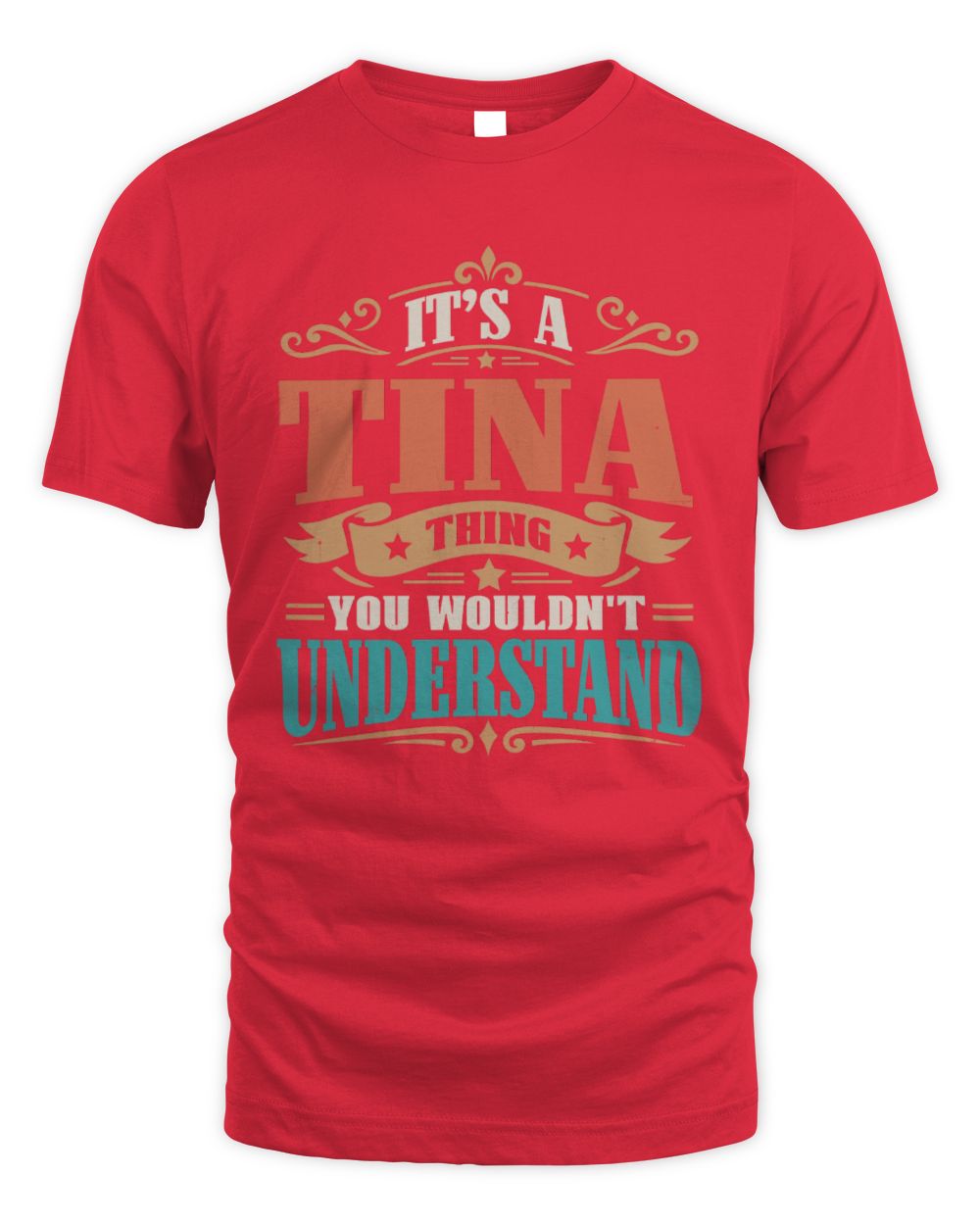 It’s a Name Thing Personalized Retro T-Shirt TINA M1-47 / Unisex Standard T-Shirt / red