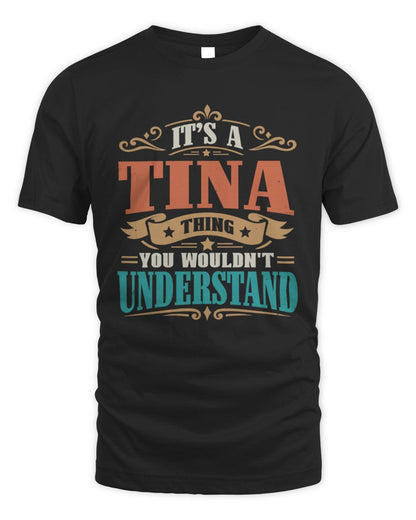 It’s a Name Thing Personalized Retro T-Shirt TINA M1-47 / Unisex Standard T-Shirt / black