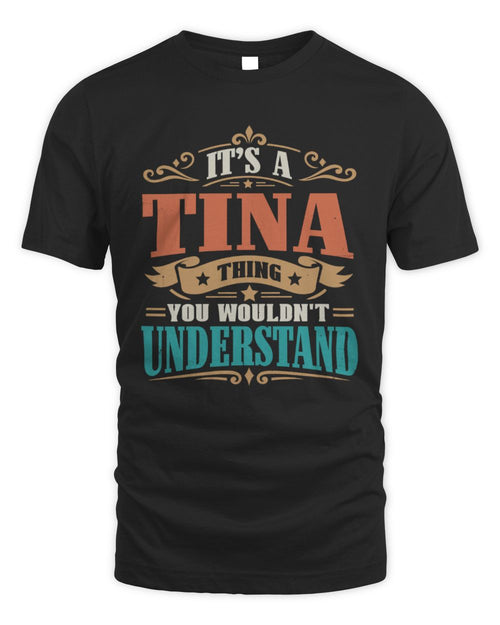 It’s a Name Thing Personalized Retro T-Shirt TINA M1-47 / Unisex Standard T-Shirt / black