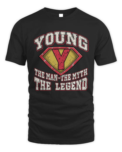 The Man The Myth The Legend Superman Graphic T-Shirt YOUNG M1-74 / Unisex Standard T-Shirt / black