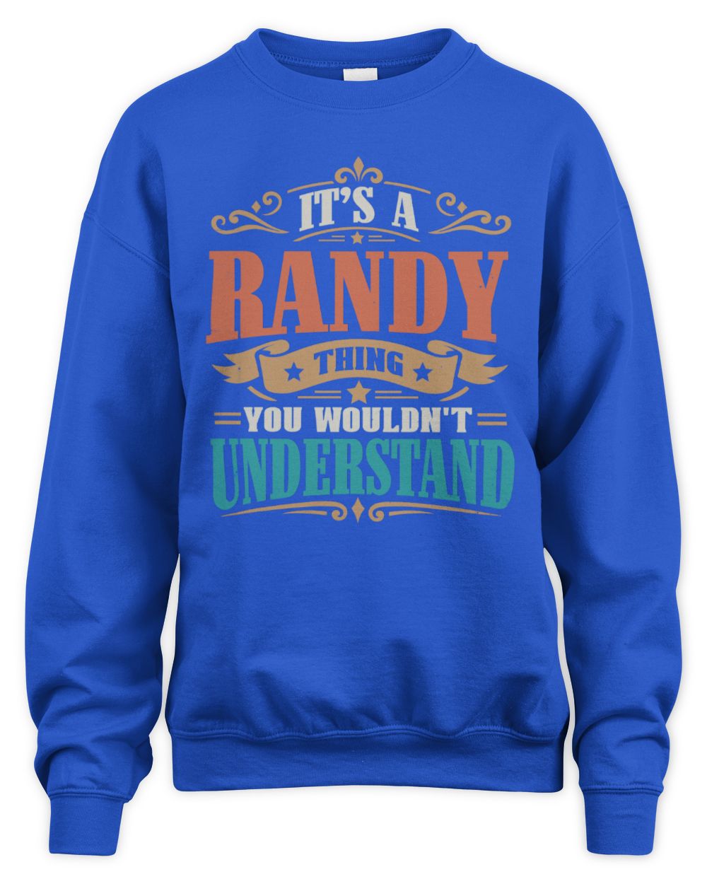 It’s a Name Thing Personalized Retro T-Shirt RANDY M1-47 / Unisex Sweatshirt / royal