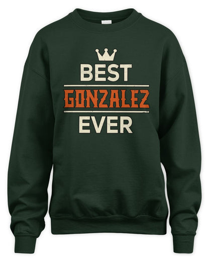 Best Your Name With Crown Shirt GONZALEZ M1-59 / Unisex Sweatshirt / forest green