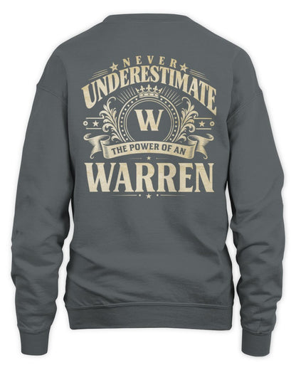 Never Underestimate Your Name Luxury Logo Shirt WARREN M1-63 / Unisex Sweatshirt / charcoal