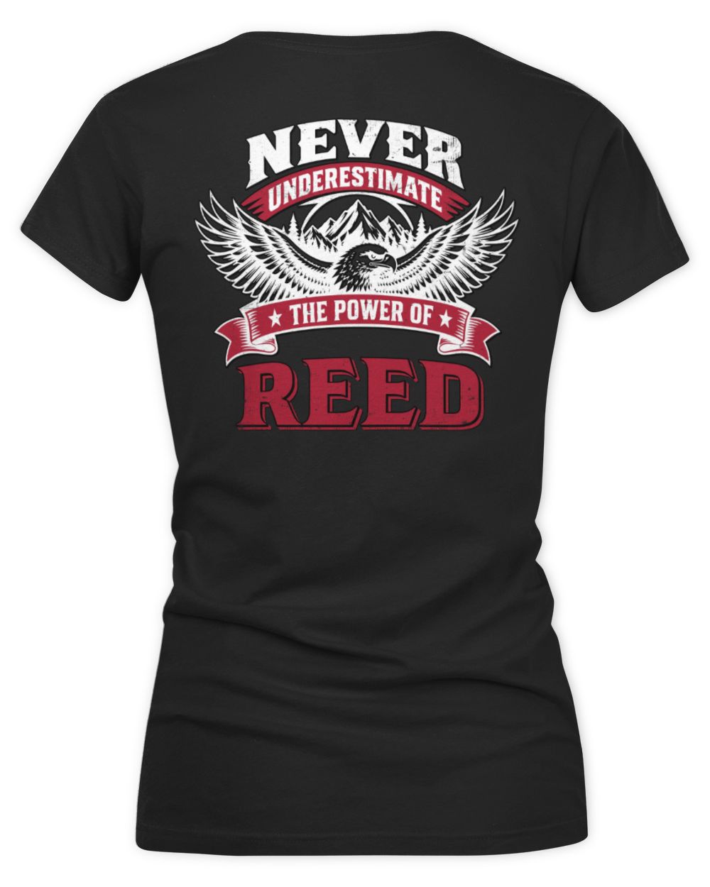 Never Underestimate Your Name Eagle Mountain Shirt REED M1-61 / Women's V-Neck T-Shirt / black