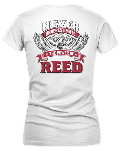 Never Underestimate Your Name Eagle Mountain Shirt REED M1-61 / Women's V-Neck T-Shirt / white