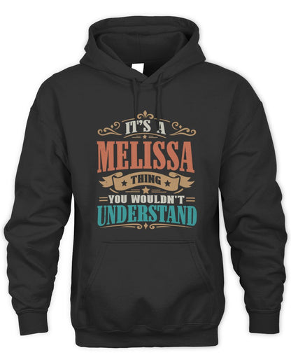 It’s a Name Thing Personalized Retro T-Shirt MELISSA M1-47 / Unisex Hoodie / black