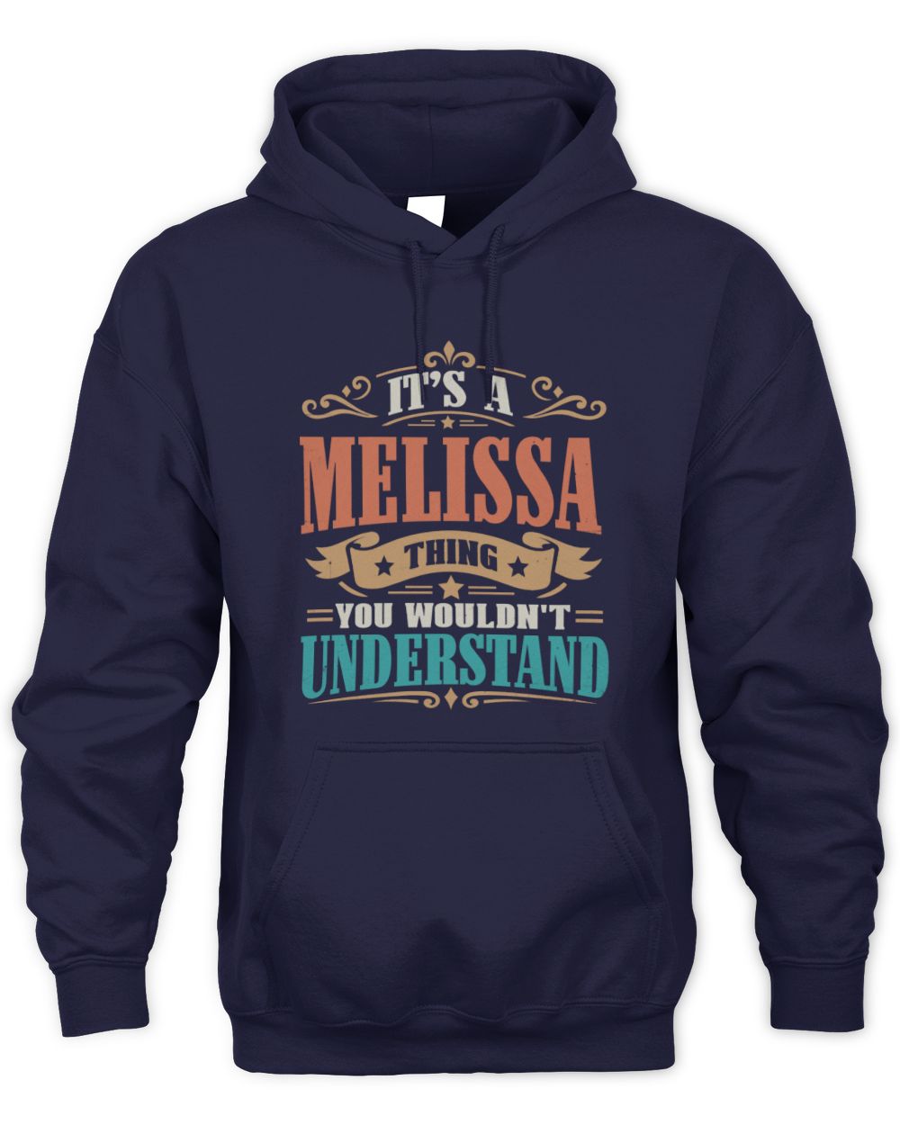 It’s a Name Thing Personalized Retro T-Shirt MELISSA M1-47 / Unisex Hoodie / navy