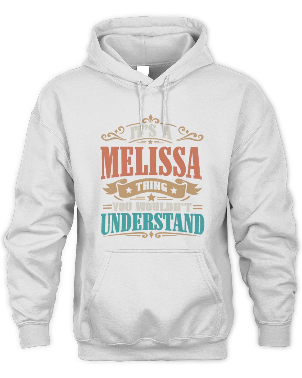 It’s a Name Thing Personalized Retro T-Shirt MELISSA M1-47 / Unisex Hoodie / white
