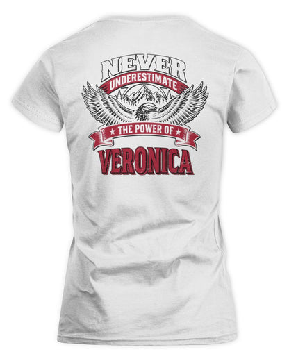 Never Underestimate Your Name Eagle Mountain Shirt VERONICA M1-61 / Women's Standard T-Shirt / white