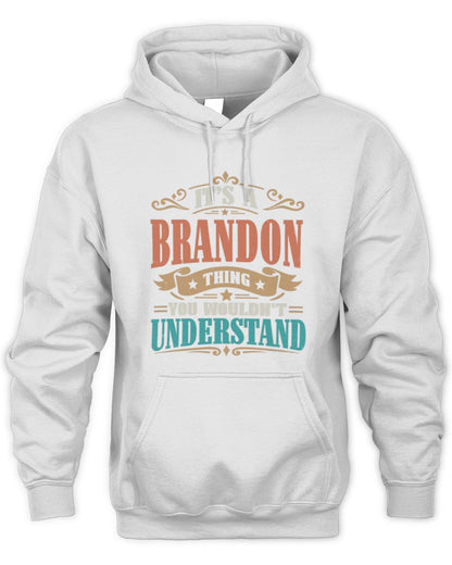 It’s a Name Thing Personalized Retro T-Shirt BRANDON M1-47 / Unisex Hoodie / white