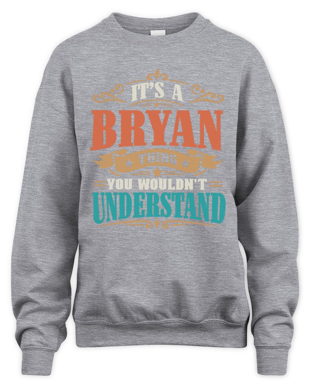It’s a Name Thing Personalized Retro T-Shirt BRYAN M1-47 / Unisex Sweatshirt / sport grey