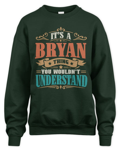 It’s a Name Thing Personalized Retro T-Shirt BRYAN M1-47 / Unisex Sweatshirt / forest green