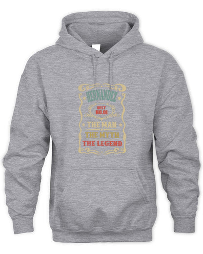 The Man The Myth The Legend Vintage Gold Wine Shirt HERNANDEZ M1-52 / Unisex Hoodie / sport grey