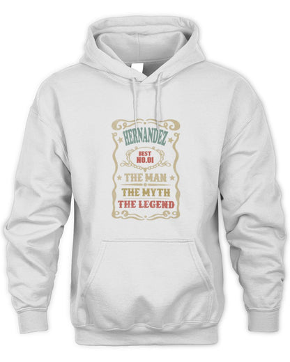 The Man The Myth The Legend Vintage Gold Wine Shirt HERNANDEZ M1-52 / Unisex Hoodie / white