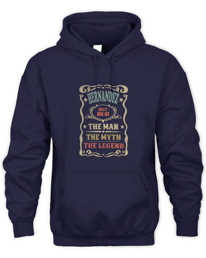 The Man The Myth The Legend Vintage Gold Wine Shirt HERNANDEZ M1-52 / Unisex Hoodie / navy
