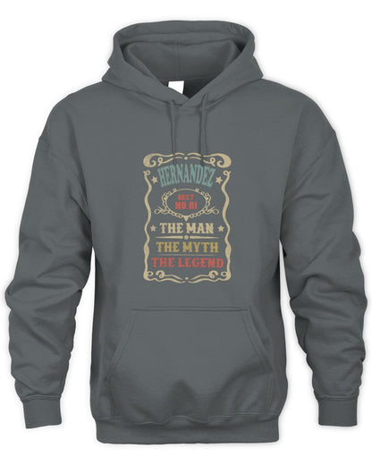 The Man The Myth The Legend Vintage Gold Wine Shirt HERNANDEZ M1-52 / Unisex Hoodie / charcoal