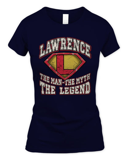 The Man The Myth The Legend Superman Graphic T-Shirt LAWRENCE M1-74 / Women's Standard T-Shirt / navy