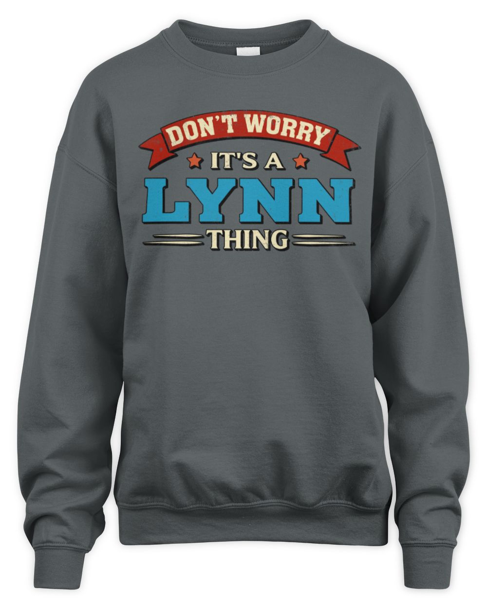 Don't Worry It's a Your Name Thing Funny Retro T-Shirt LYNN M1-57 / Unisex Sweatshirt / charcoal
