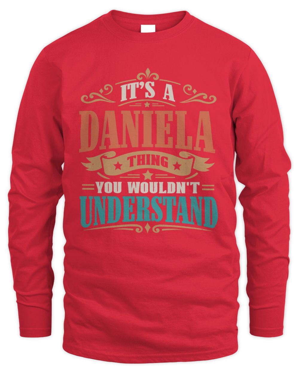 It’s a Name Thing Personalized Retro T-Shirt DANIELA M1-47 / Men's Long Sleeved T-Shirt / red
