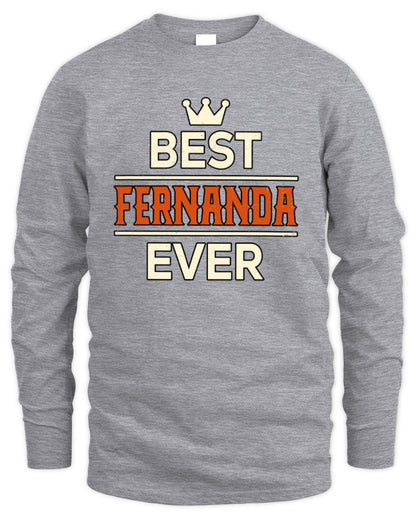 Best Your Name With Crown Shirt FERNANDA M1-59 / Men's Long Sleeved T-Shirt / sport grey