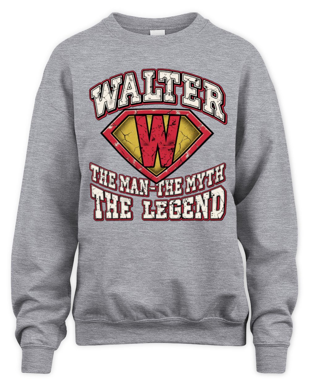 The Man The Myth The Legend Superman Graphic T-Shirt WALTER M1-74 / Unisex Sweatshirt / sport grey
