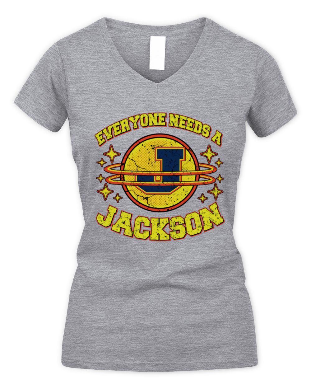Everyone Needs a Your Name Shirt JACKSON M1-76 / Women's V-Neck T-Shirt / sport grey