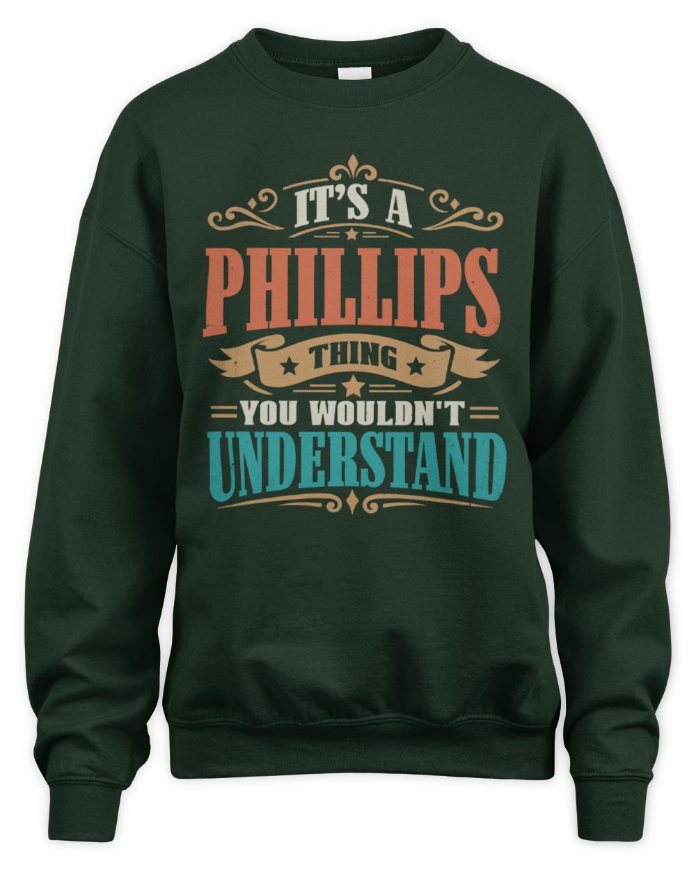 It’s a Name Thing Personalized Retro T-Shirt PHILLIPS M1-47 / Unisex Sweatshirt / forest green