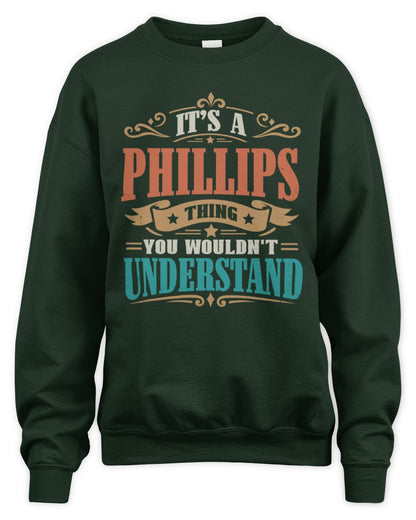 It’s a Name Thing Personalized Retro T-Shirt PHILLIPS M1-47 / Unisex Sweatshirt / forest green