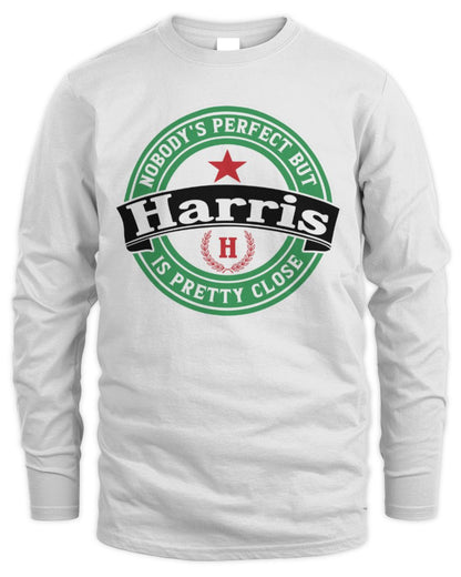 Nobody's Perfect But Your Name Is Pretty Close Heineken Beer T-Shirt HARRIS M1-S85 / Men's Long Sleeved T-Shirt / white