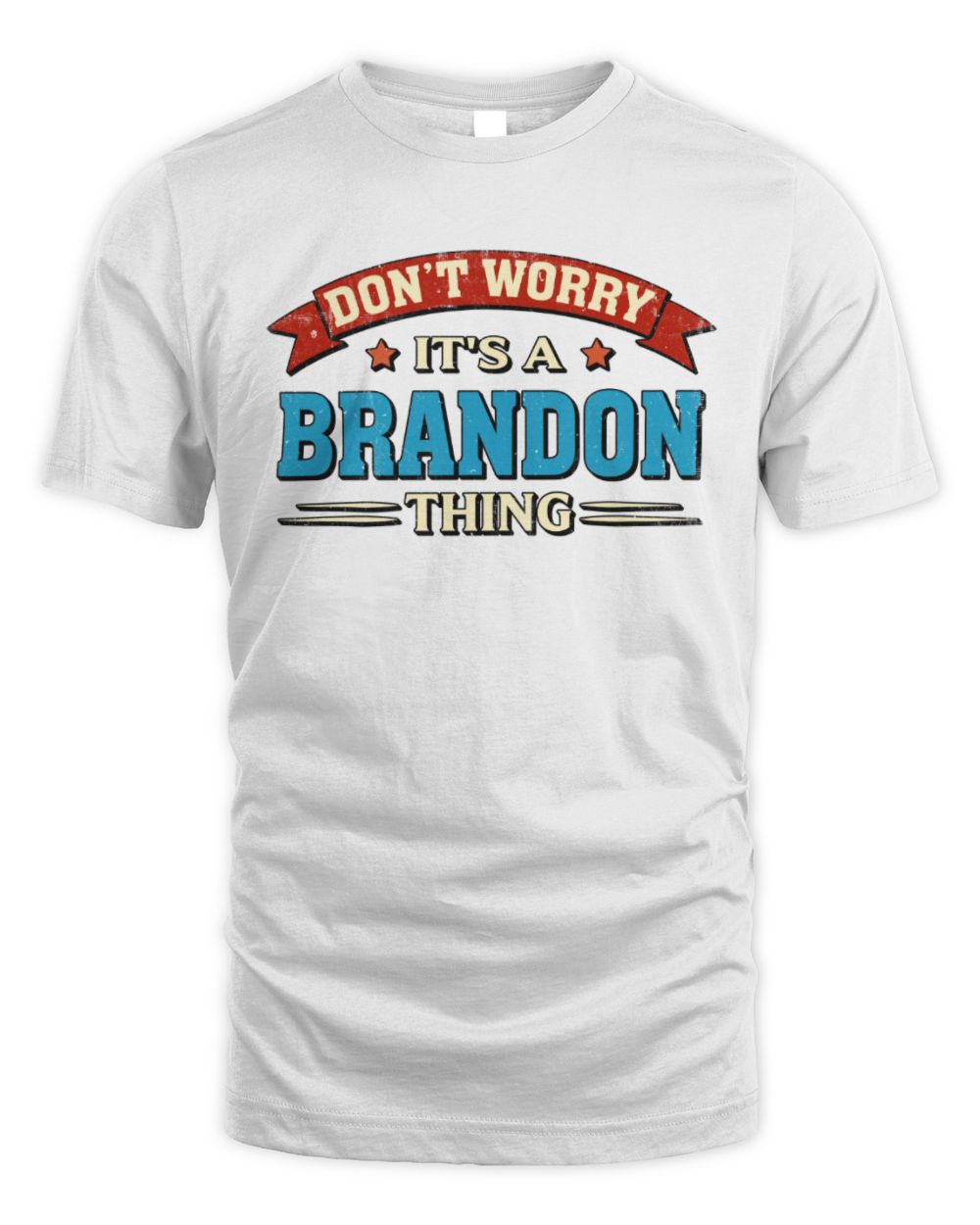 Don't Worry It's a Your Name Thing Funny Retro T-Shirt BRANDON M1-57 / Unisex Standard T-Shirt / white