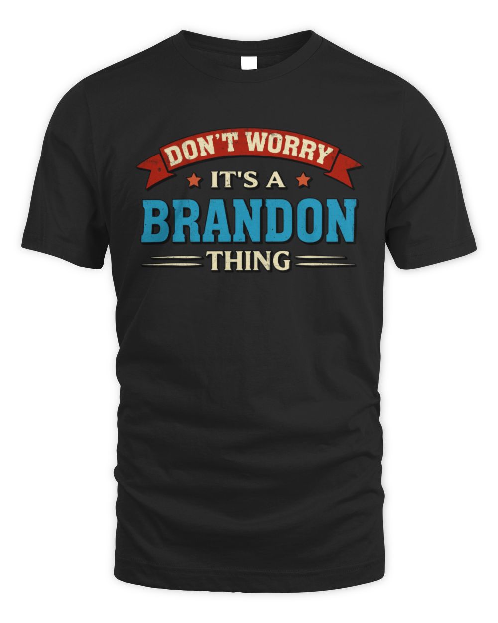 Don't Worry It's a Your Name Thing Funny Retro T-Shirt BRANDON M1-57 / Unisex Standard T-Shirt / black