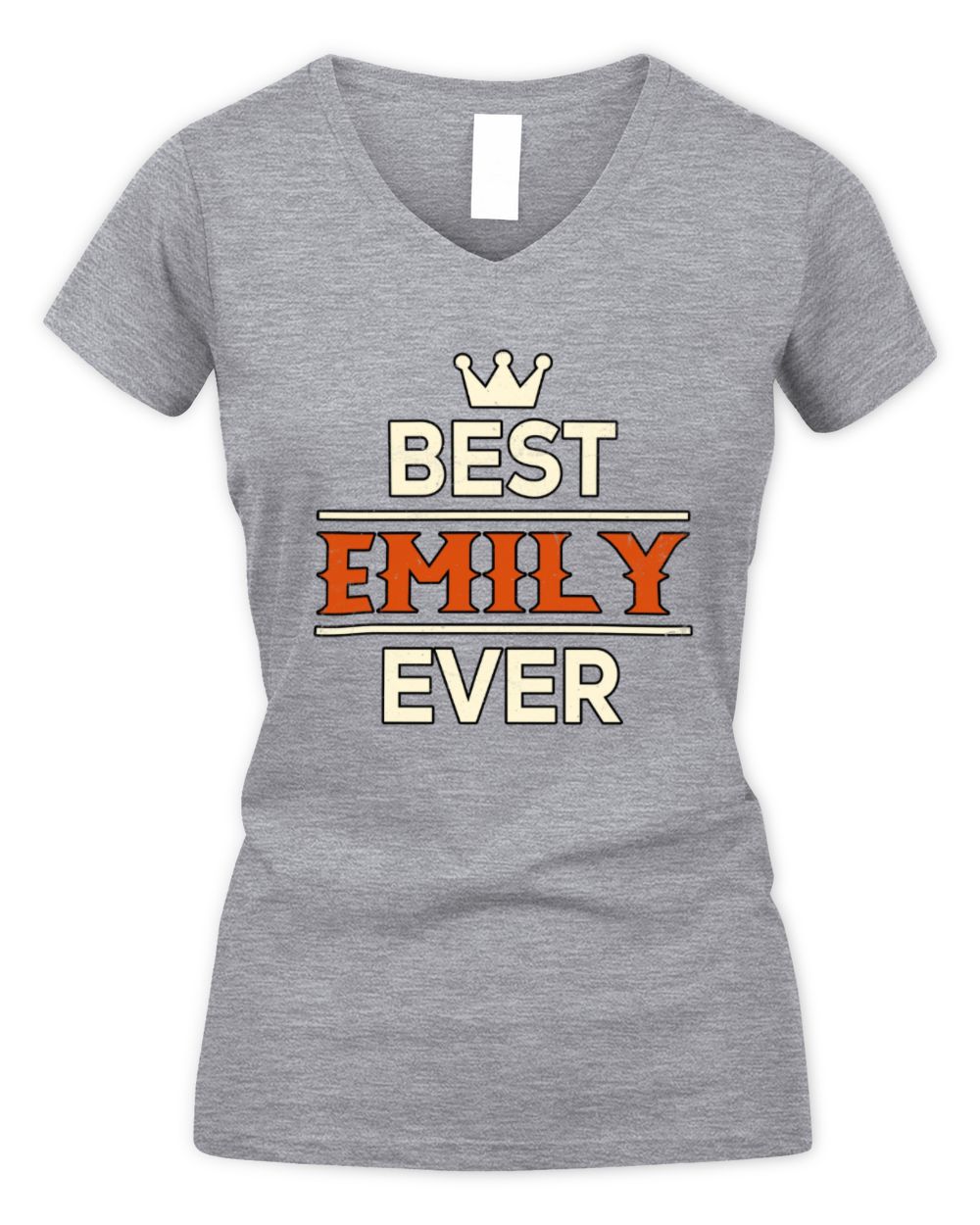 Best Your Name With Crown Shirt EMILY M1-59 / Women's V-Neck T-Shirt / sport grey