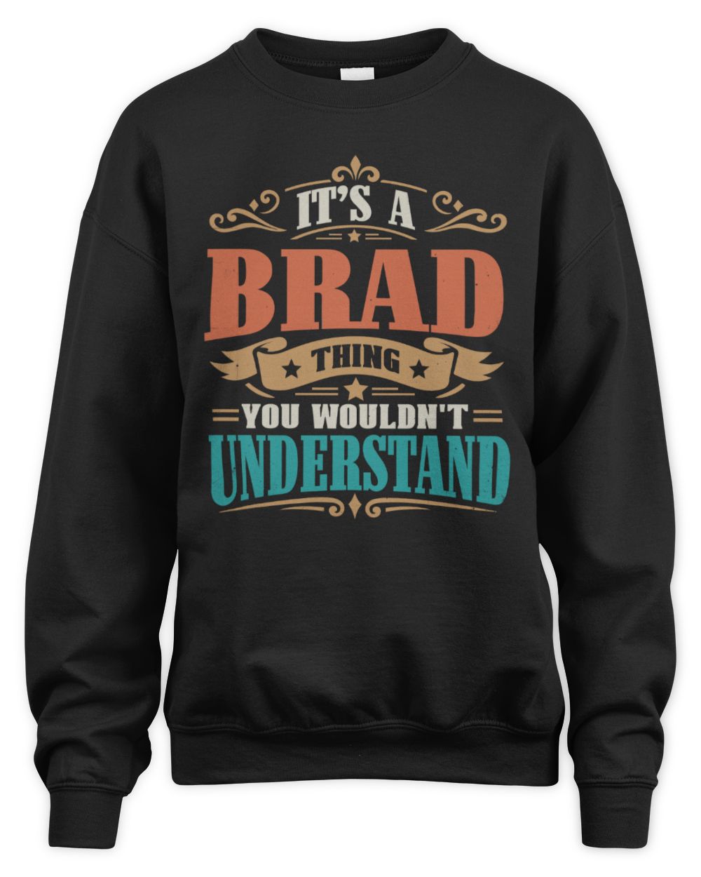 It’s a Name Thing Personalized Retro T-Shirt BRAD M1-47 / Unisex Sweatshirt / black