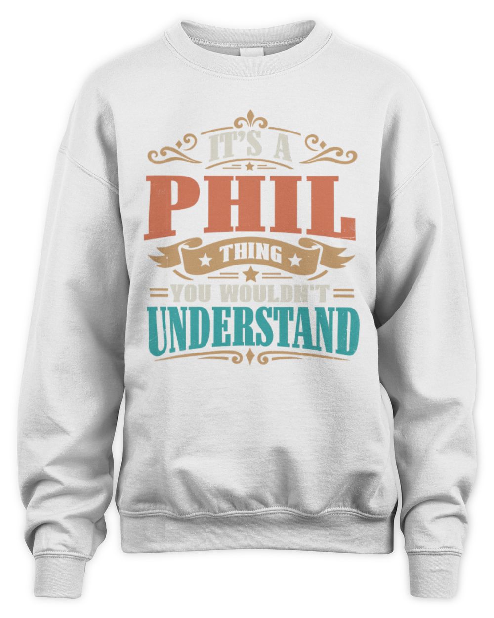 It’s a Name Thing Personalized Retro T-Shirt PHIL M1-47 / Unisex Sweatshirt / white