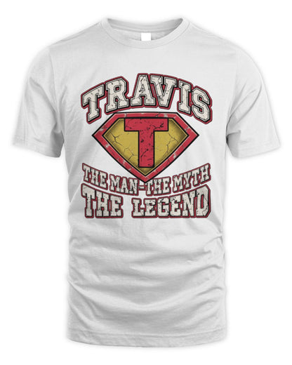 The Man The Myth The Legend Superman Graphic T-Shirt TRAVIS M1-74 / Unisex Standard T-Shirt / white