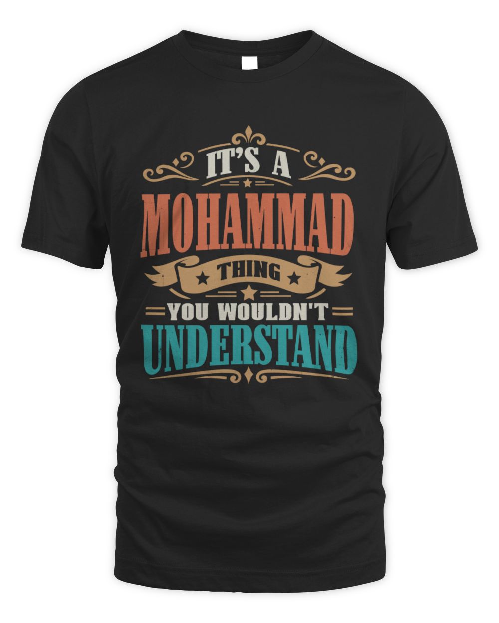 It’s a Name Thing Personalized Retro T-Shirt MOHAMMAD M1-47 / Unisex Standard T-Shirt / black