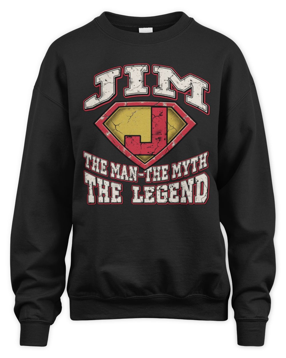 The Man The Myth The Legend Superman Graphic T-Shirt JIM M1-74 / Unisex Sweatshirt / black