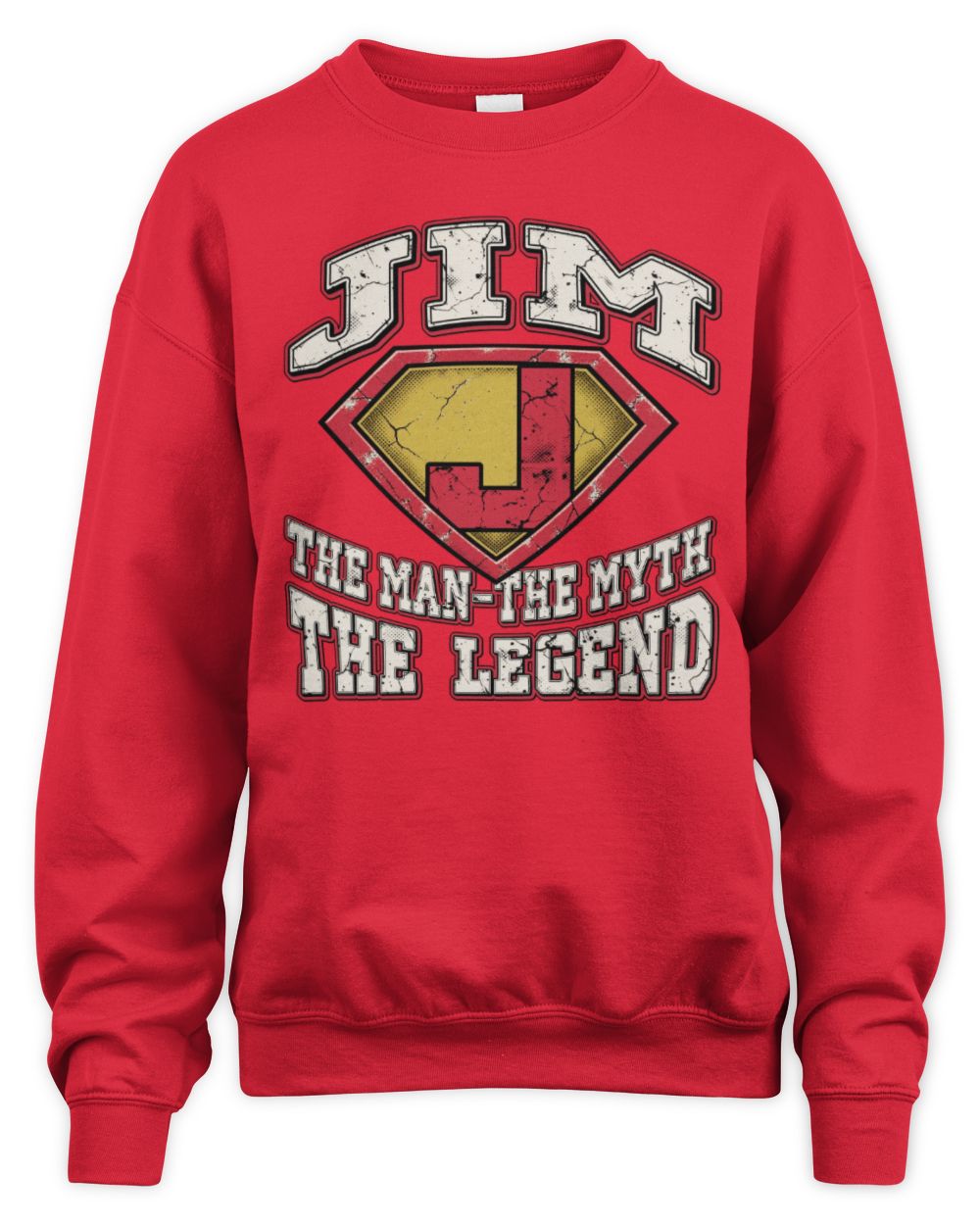 The Man The Myth The Legend Superman Graphic T-Shirt JIM M1-74 / Unisex Sweatshirt / red