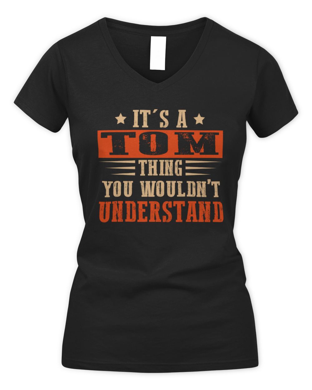It's a Name Thing Personalized Funny Shirt TOM M1-51 / Women's V-Neck T-Shirt / black