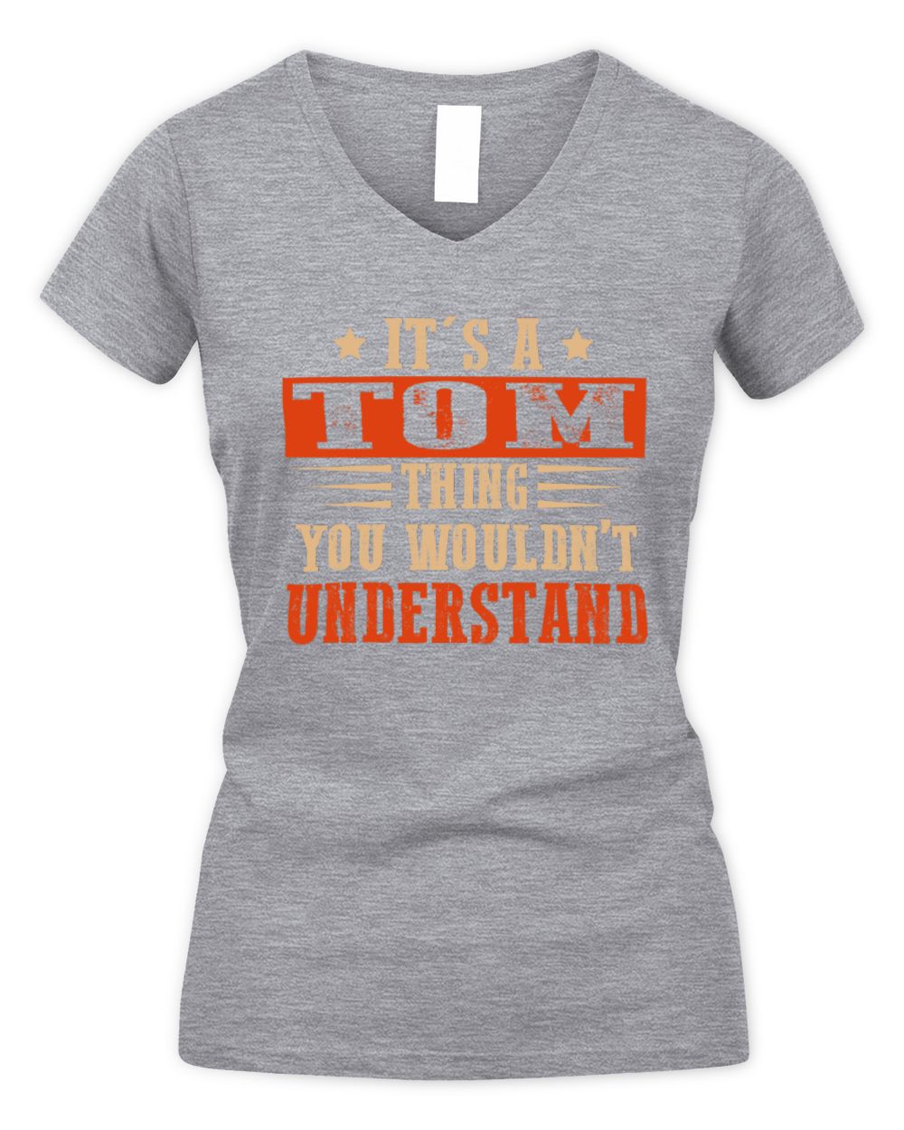 It's a Name Thing Personalized Funny Shirt TOM M1-51 / Women's V-Neck T-Shirt / sport grey