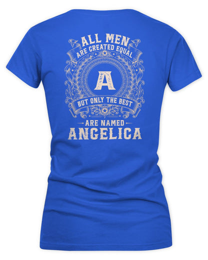 All Men Are Created Equal Cool Logo Shirt ANGELICA M1-60 / Women's V-Neck T-Shirt / royal