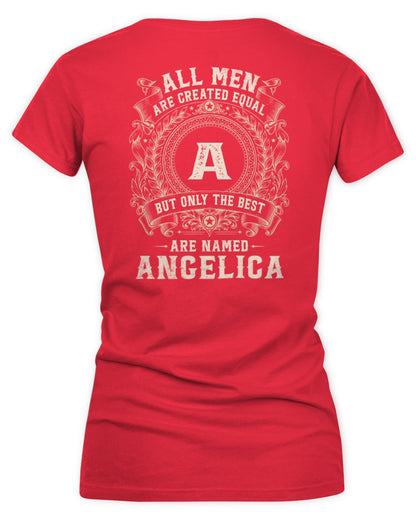 All Men Are Created Equal Cool Logo Shirt ANGELICA M1-60 / Women's V-Neck T-Shirt / red