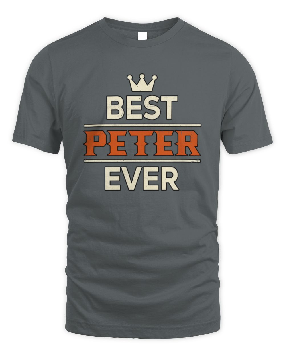 Best Your Name With Crown Shirt PETER M1-59 / Unisex Standard T-Shirt / charcoal