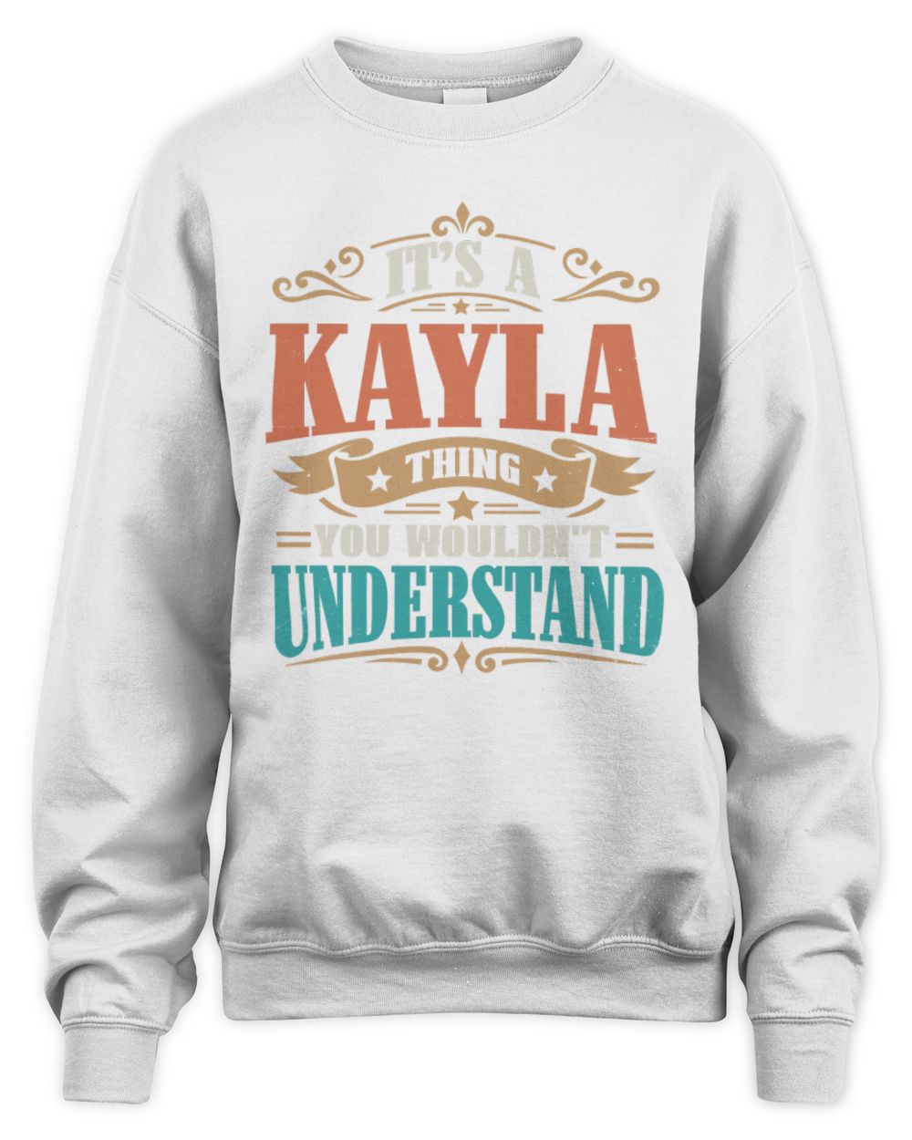 It’s a Name Thing Personalized Retro T-Shirt KAYLA M1-47 / Unisex Sweatshirt / white