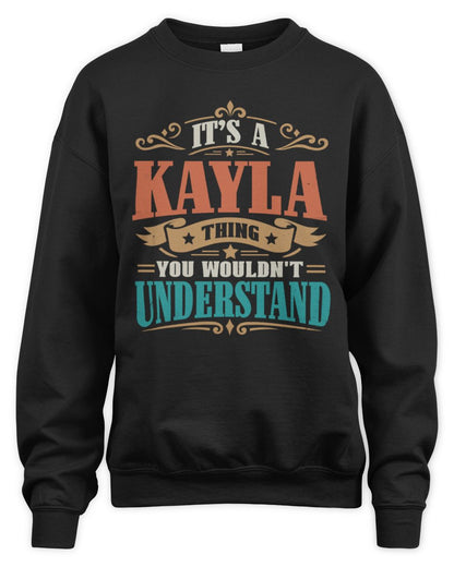 It’s a Name Thing Personalized Retro T-Shirt KAYLA M1-47 / Unisex Sweatshirt / black
