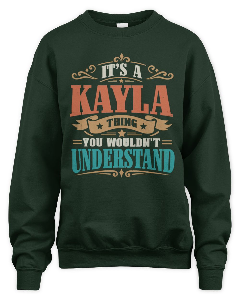 It’s a Name Thing Personalized Retro T-Shirt KAYLA M1-47 / Unisex Sweatshirt / forest green