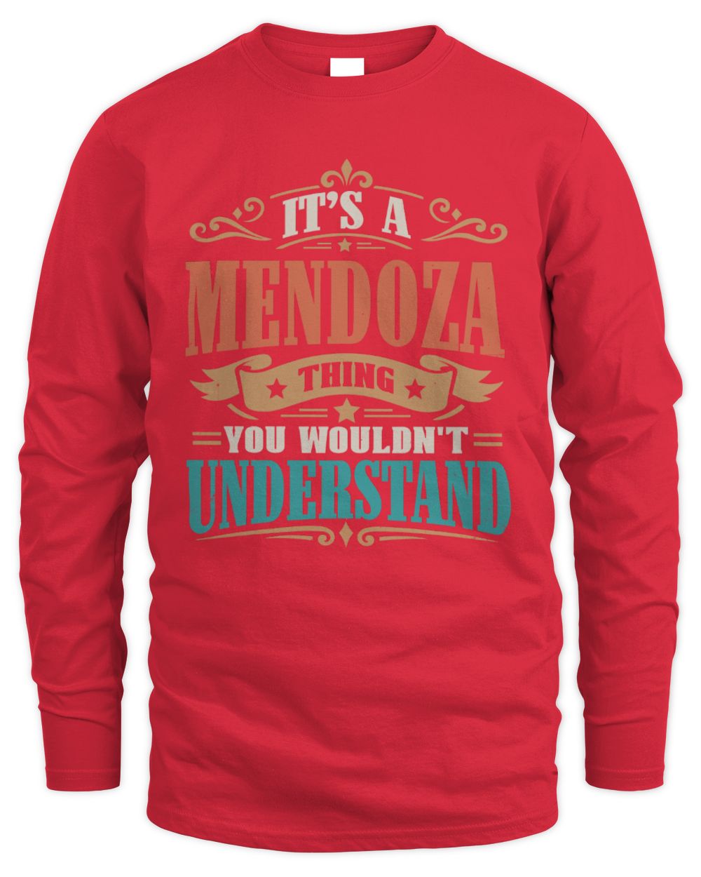 It’s a Name Thing Personalized Retro T-Shirt MENDOZA M1-47 / Men's Long Sleeved T-Shirt / red