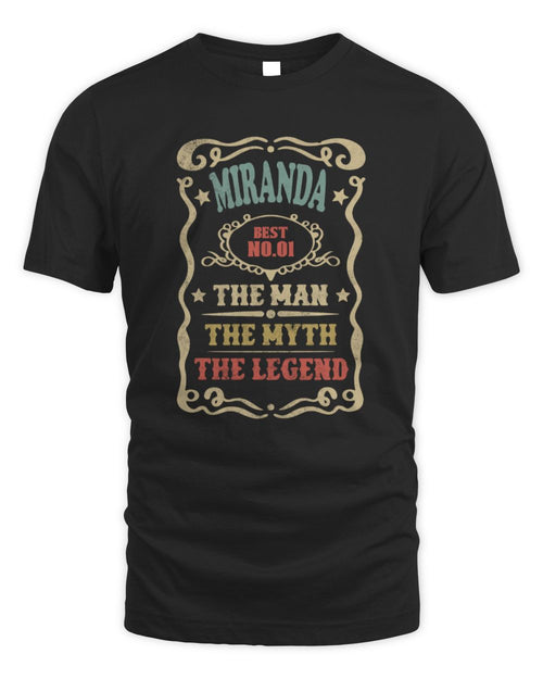 The Man The Myth The Legend Vintage Gold Wine Shirt MIRANDA M1-52 / Unisex Standard T-Shirt / black
